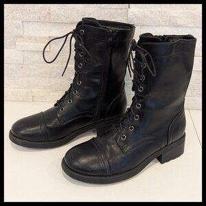 Dream Pairs, 8.5, black mid-calf combat boots, EUC